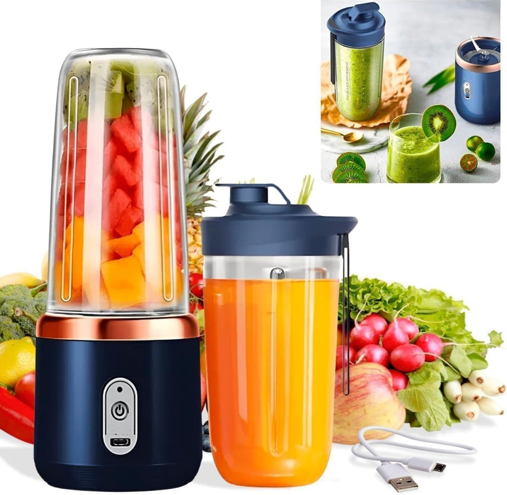 Portable Personal Blender – 6-Blade Smoothie Maker with 3 Speed Modes & USB Charging (1500mAh)