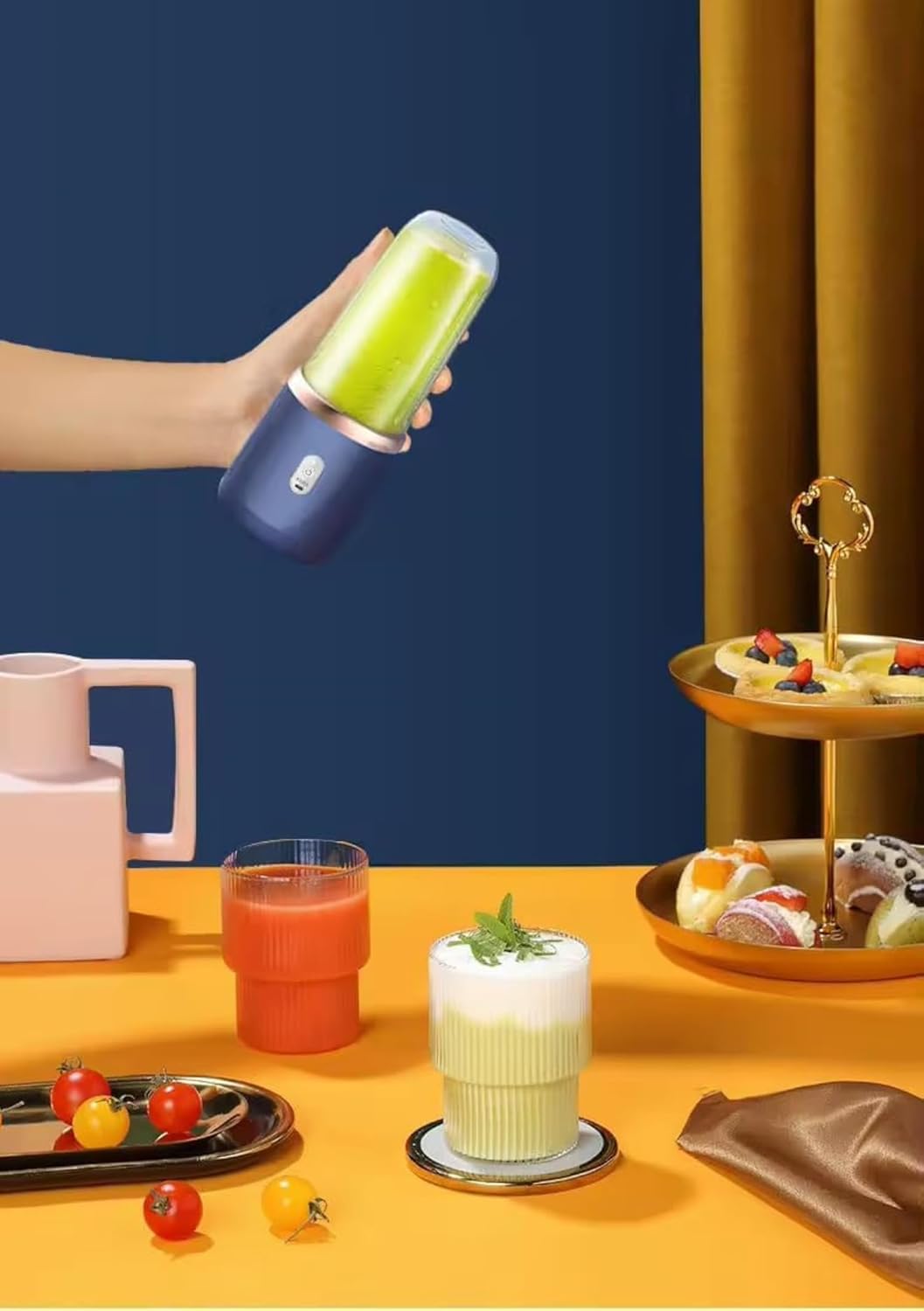 Portable Personal Blender – 6-Blade Smoothie Maker with 3 Speed Modes & USB Charging (1500mAh)